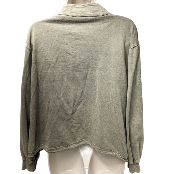Solitaire Button Front Terry Jacket Sz L - Picture 2 of 12